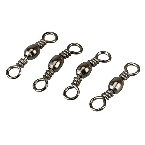 Ewanda Store 100Pcs Barrel Bearing With Solid Ring Swivel Solid Fishing Connector,Size:12# Length:14Mm #TOP24