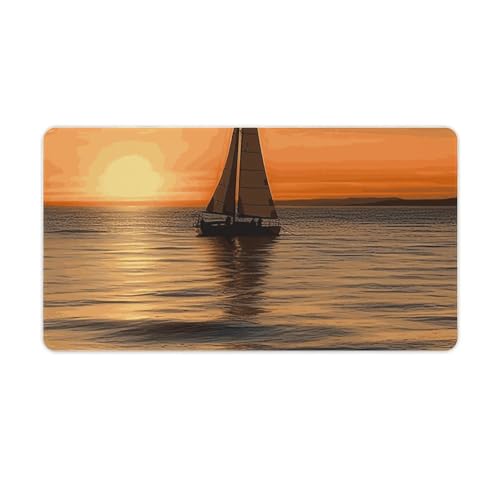 Tapis de souris de jeu voilier et plage grand format pour pc