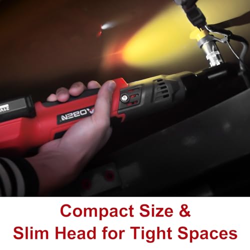 Image of AOBEN 21V 3 /8 inch Cordless Ratchet Wrench Kit-74 Ft-lbs Brushless Electric Power Ratchet with Variable Speed, 2X2000mAh Lithium-Ion Battery, Charger, 8 Sockets, 1 /4 inch & 1 /2 inch Adaptors, 3 inch Extension Bar