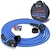 Produktbild TEUTSCHTECH, Typ 2 Ladekabel für Elektroauto oder PHEV | 22kW | 3-phasig 32A | Mode 3 | 5.0 m | Typ 2 - Typ 2 | Temperaturüberwacht | Sicher Laden und Schutz vor Brand | Blau