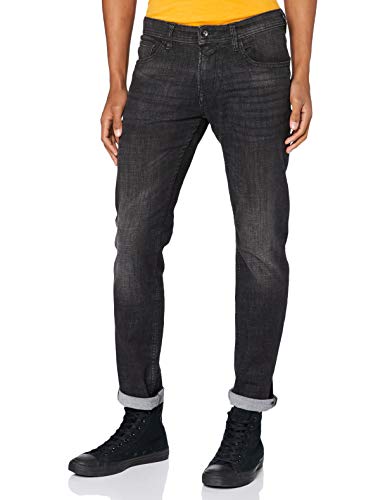 TOM TAILOR Denim Jeans Slim Piers Soft Stretch, Uomo, Nero (Dark Stone Black Denim 10264), 31W / 32L