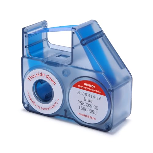 NIIMBOT Compatible Labeling Ribbon, Replacement Refill Tapes for B18/N1 Thermal Transfer Label Printer, Clear Printing Long Storage Time, Up to 16 Meters, Blue