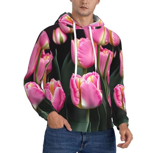 Pull à capuche avec cordon réglable et manches longues pour homme actif