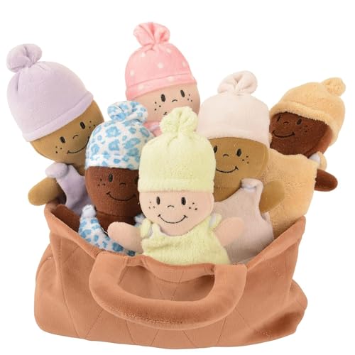 Image of Creative Minds Basket of Babies Soft Baby Dolls, Sensory Toys, Multicultural, Diversity, Inclusion and Social Emotional Learning, Baby Toys for All Ages, Set of 6 Plush Dolls, Multicolor