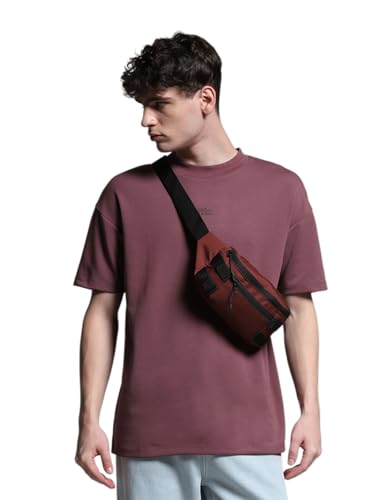 Image of Jack & Jones Men's Solid Round Neck Cotton Relaxed Fit T-Shirt | Boxy Fit | Drop Shoulders
