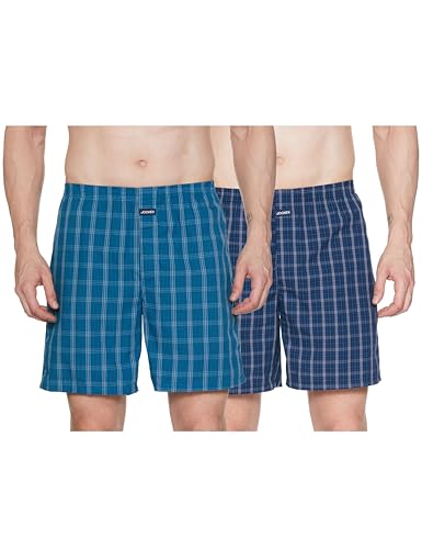 Jockey 1223 Men's Super Combed Mercerized Cotton Woven Checkered Boxer Shorts with Side Pocket (Pack of 2)
