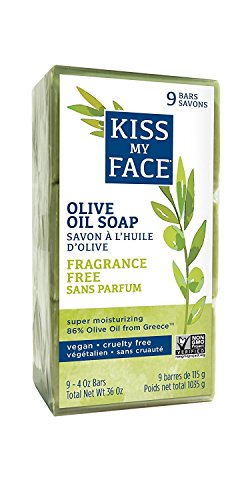 Kiss My Face Naked Pure Olive Oil Bar Soap, 4 Ounce, 3 Count (3 Pack)(Packaging may vary)
