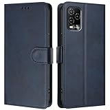 LMFULM® Hülle für BLU View 5 Pro (6,75 Zoll) PU Leder Hülle Brieftasche Lederhülle Magnetverschluss Handytasche Stand Ledertasche Flip Cover Holster Blau