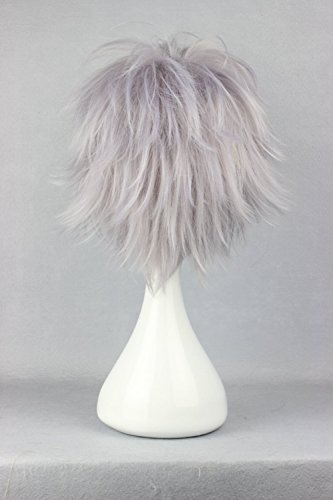 14"/35Cm Gray Ombre Short Straight Synthetic Wig Cosplay Costume Wigs For Party Daily With Free Wig Cap #TOP2