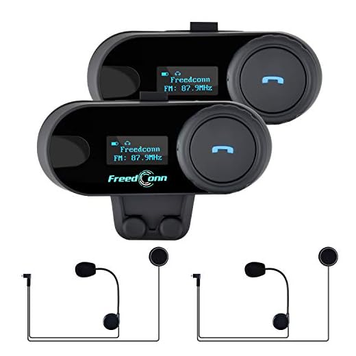 Helmet Communication Systems, FreedConn TCOM-SC Motorcycle Helmet Bluetooth Headset Intercom (LCD Screen/FM Radio/Handsfree/ 800M/ 2-3Riders Pairing)
