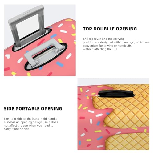 VOSERY Travel Luggage Cover - Pink Ice Cream Washable Suitcase Covers Protector Fits 18-32 Inch Luggage3