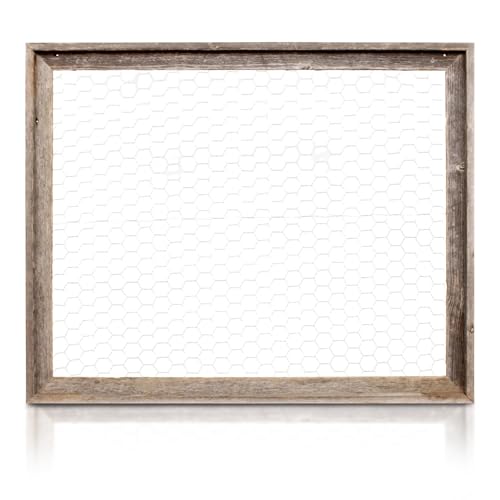 Chicken Wire Photo or Message Board - Durable Unfinished Wood Fra...