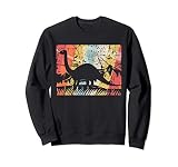 Brontosaurio retro. Regalo para fans de los dinosaurios Sudadera