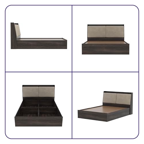 Image of Wakefit Bed | 3 Yr Warranty | Bed Queen Size, Storage Box & Foam-Cushioned Upholstery Headboard, Density: 680-750 kg /m, Termite & Borer Resistant, Fits Mattresses Up to 8 Inches (Mars 78 x 60 - WM)