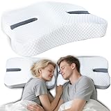ROOWANA Anti-Snoring Pillow for Side Sleepers, Memory Foam Pillow for Snoring Relief, Multifunctional Ergonomic Design for Side Sleeper - White
