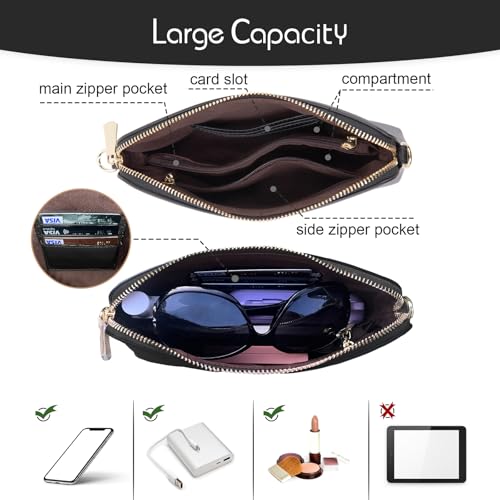 Small Crossbody Bag for Women, Vegan Leather Handbags for Women Shoulder Bag with Adjustable Strap, Ladies Wristlet Clutch for Party Holiday Travel - Image 6