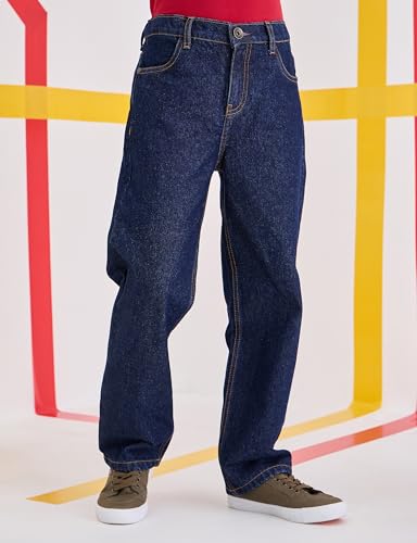 Image of Amazon Brand - Symbol Boys Cotton Baggy Fit Jeans | Casual Denim | Age 6-14 Years