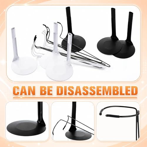 Image of Yaocom 6 Pcs Adjustable Doll Stands for 12 Inch to 18 Inch Dolls Display Stand with Expandable Waist Wire Action Figure Display (Black and White)