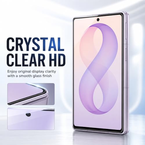 Image of FIRST MART Tempered Glass Screen Protector for Samsung Galaxy Z Fold 8 5G - Full-Glue Screen Guard, 3D Edge to Edge, HD Clear, Bubble-Free, Case-Friendly, Black, Pack of 2