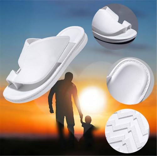 CLSQLXYJZC Summer Foot Correction Flat Sandals, Fashion Slip-On Non-slip Soft Bunion Corrector Sandals for Men, Open Toe Split Toe Orthopedic Flip Flops, for Dad Men Grandpa, Relief Hallux Valgus2