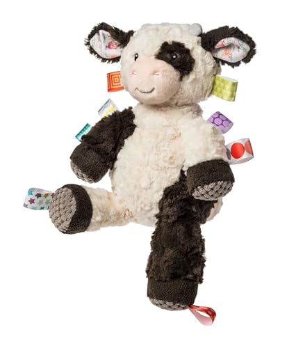 Image of Taggies Stuffed Animal Huggable Plush Soft Toy with Sensory Tags, 10-Inches, Buttercup Cow
