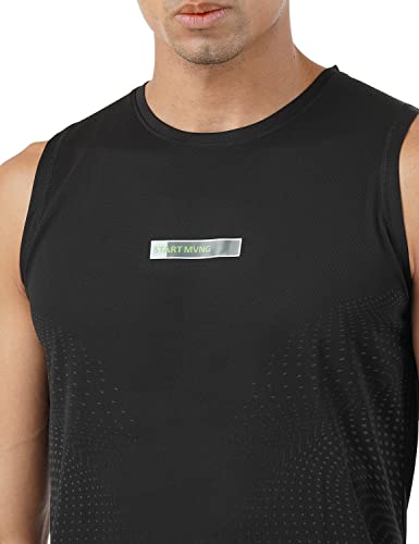 Image of PUMP'D Men's Sleeveless Tank Top for Gym -Placement Print, DryTech, Anti-Odor, Lightweight, Soft Seams, UV Protect