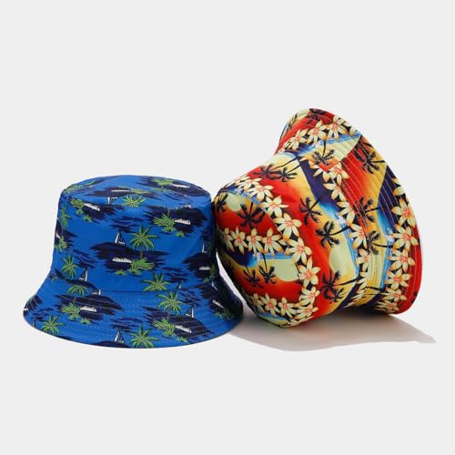 Image of Quanhaigou Bucket Hat for Men Women,Packable Reversible Printed Sun Hats,Fisherman Outdoor Summer Travel Hiking Beach Caps