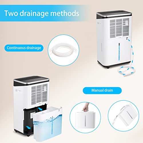 Image of Antarctic Star 45 Pint Dehumidifier - 2750 Sq Ft Dehumidifiers for Home, Basements with Humidity Sensor, Air Filters, Auto Defrosting and Energy Use Electronic Control Smart Off /On