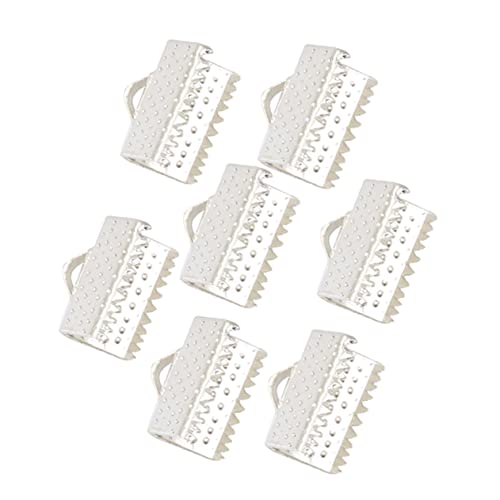 GLSTOY Textured Crimp End Clamps 100pcs Metal Fastener Clasps for DIY Projects