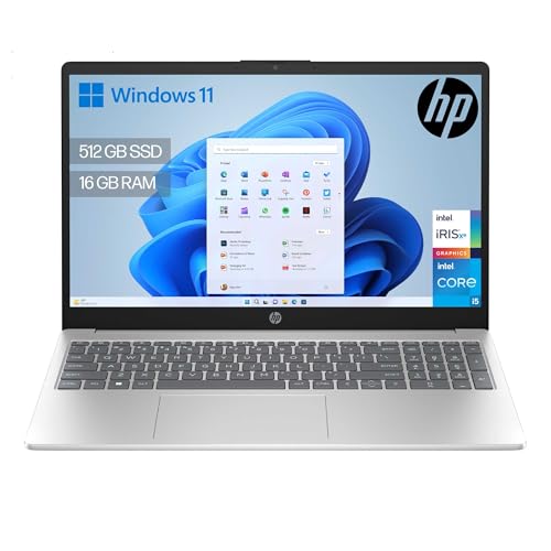 HP 15-fd0376ns Computador portátil FHD de 15,6" (Intel Core i5-1334U, 16 GB RAM, 512 GB SSD, Intel Iris Xe Graphics, Windows 11) prateado - teclado QWERTY espanhol