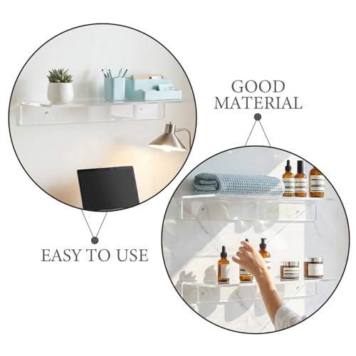 Estantes de pared transparentes STAHAD organizador flotante baño repisas de plástico 3