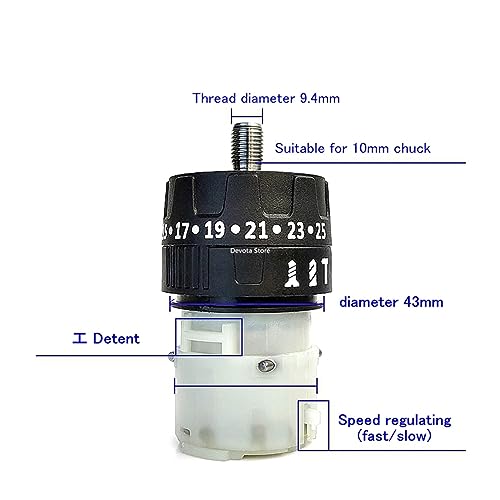 Perceuse electrique sans fil 2 vitesses moteur 550 DC mandrin a cliquet - 5