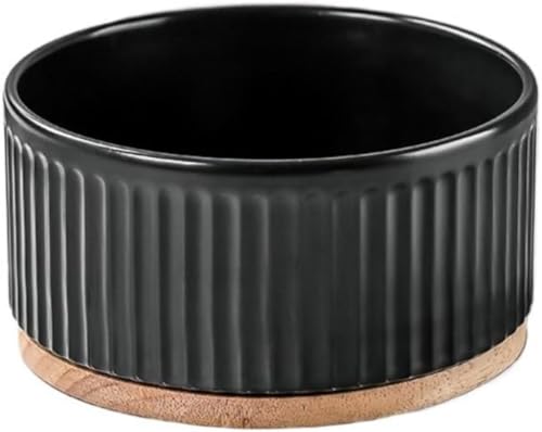 Ambety 恒温水ボウル 冬用一定温度加熱ボウルウォーターディスペンサー猫用セラミック飲料水犬用温かいヨーグルトディスペンサーフードボウルペット用ウォーターボウル (ブラック,M(13.3*6CM) 550ML)