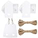Gift Tags,100 Pcs White Kraft Paper Gift Tags with String Vintage Tags with Hollow Heart Wedding Favor Tags Party Gift Tag Name Price Labels with 100 Feet Natural Jute Twine