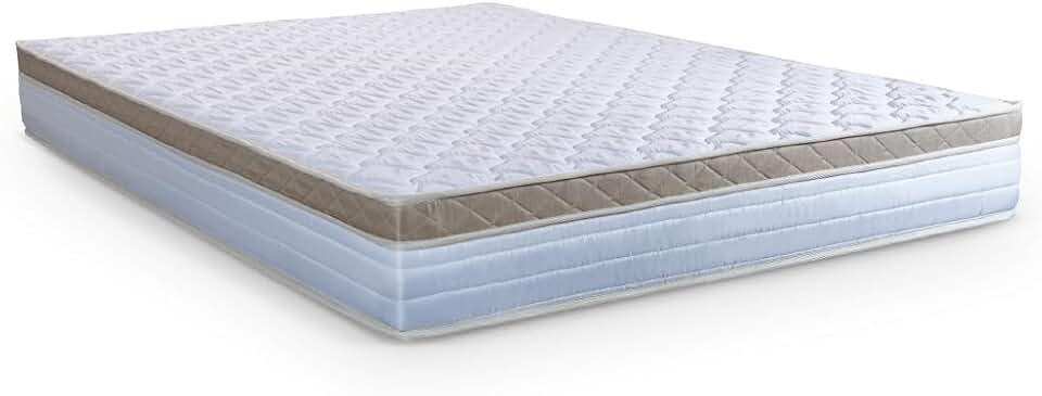 Colchão Casal King Molas Ensacadas 193x203x22cm Dunas Branco/Bege