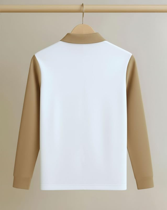 Image of T-Shirt for Men Zip Neck Texture Self Design Cotton Blend Mens Tshirts