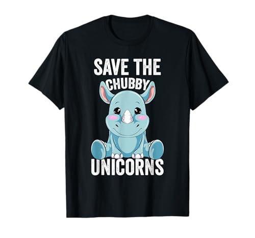 Save the Chubby Unicorns Fat Rhino Rhinocéros Hipster T-Shirt