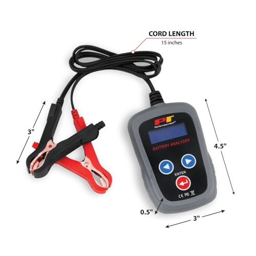 Image of Performance Tool W2998 Digital 12 Volt Portable Battery Analyzer (200-1200 Battery Types: LA, AGM, and Vrla), 1 Pack Black