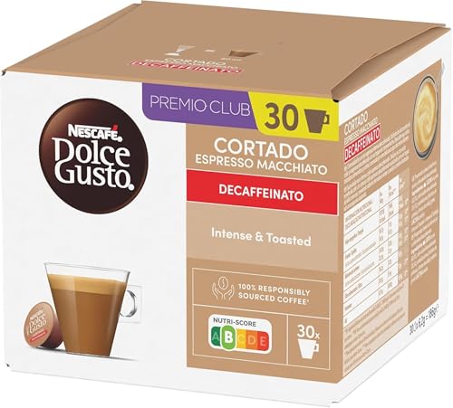 NESCAFÉ Dolce Gusto Cortado descafeinado - Cápsulas de Café, 30 Cápsulas (1 x 30) - Originales para cafeteras Dolce Gusto