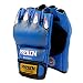 Tigerboss Solid Boxing Gloves Half Finger MMA Combat Gloves UFC Sanda Gloves Gym Professional Lightweight Protective Gloves Sports Gloves Leather Gloves. (Blue)