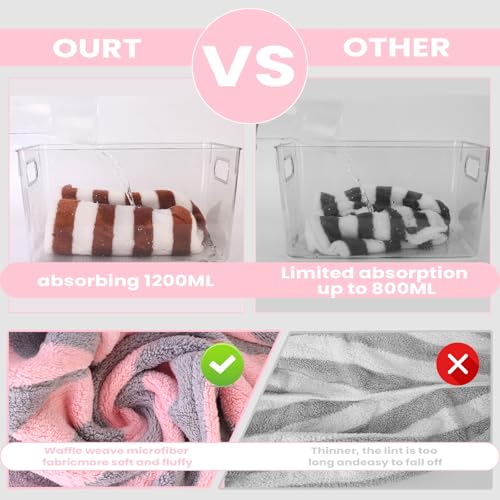 3 Pack Microfiber Hair Towel Wrap for Women, Fast Drying Hair Turban with Button, Anti-Frizz Large Hair Towel for All Hair Styles, Soft & Absorbent Hair Drying Towel - Image 4