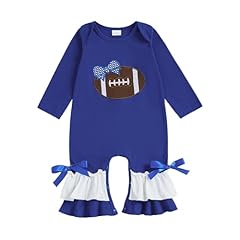 A Football Bow Navy Blue