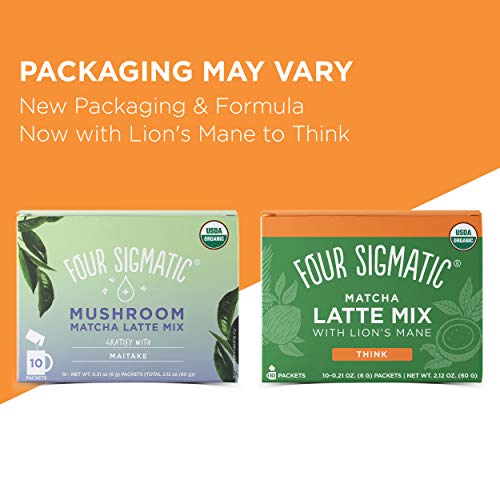 Matcha Latte Mix By Four Sigmatic | Lion’s Mane Mushroom, Organic Matcha, Maitake & Moringa | Focus, Creativity & Productivity Support | 20Mg Caffeine | Vegan, Gluten-Free | 0.21 Ounce | Pack Of 10 #TOP4