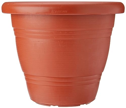 Vaso Redondo Plástico De 17 Cm Marrom Sanremo Marrom