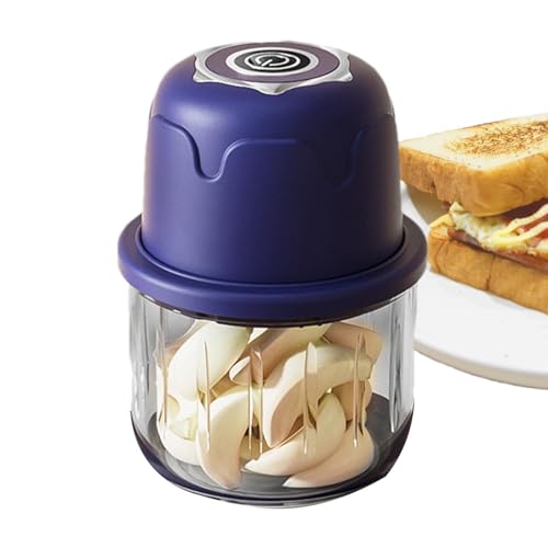 Picador de ajo eléctrico, 350 ml, molinillo de verduras portátil, pequeño picador eléctrico de alimentos de cocina para ajo, cebolla, carne y verduras, eficiente y fácil de usar