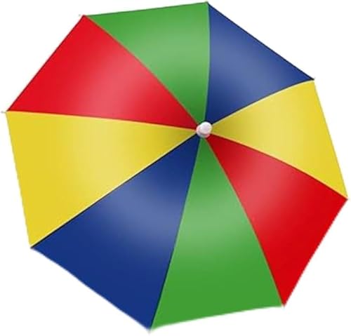 festive Head Umbrella 55CM Hat with Elastic Band, Rainbow Wa...