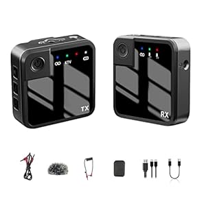 Draadloze lavaliermicrofoon – Duurzame 2,4 GHz draadloze lavalier-microfoon | Makkelijk mee te nemen microfoonsysteem Gruwkue