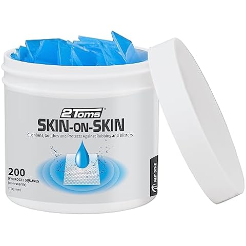 2Toms Skin-On-Skin Hydrogel Squares for Blisters, Chafing, Stings, Irritations, and Skin Pain Relief, 200 1-Inch Squares Cover