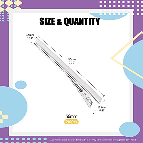 Swpeet 200Pcs 2.2inch, 5.6cm Alligator Hair Clips Kit - Image 2