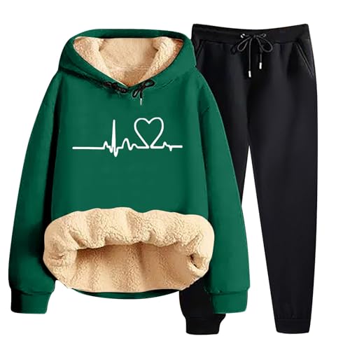 Ensemble à capuche 2 pièces pour femme sweat-shirt et pantalon uni